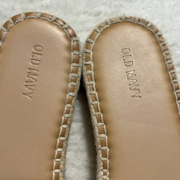 OLD NAVY Womens Slide Espadrille Tan Faux Suede Slip On Sandals Size 8 - Picture 7 of 11